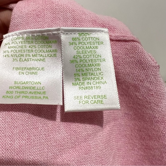 Lilly Pulitzer Cobo Sweater Heathered Pink Tropics Tint Small Coolmax Sparkly - Picture 10 of 10